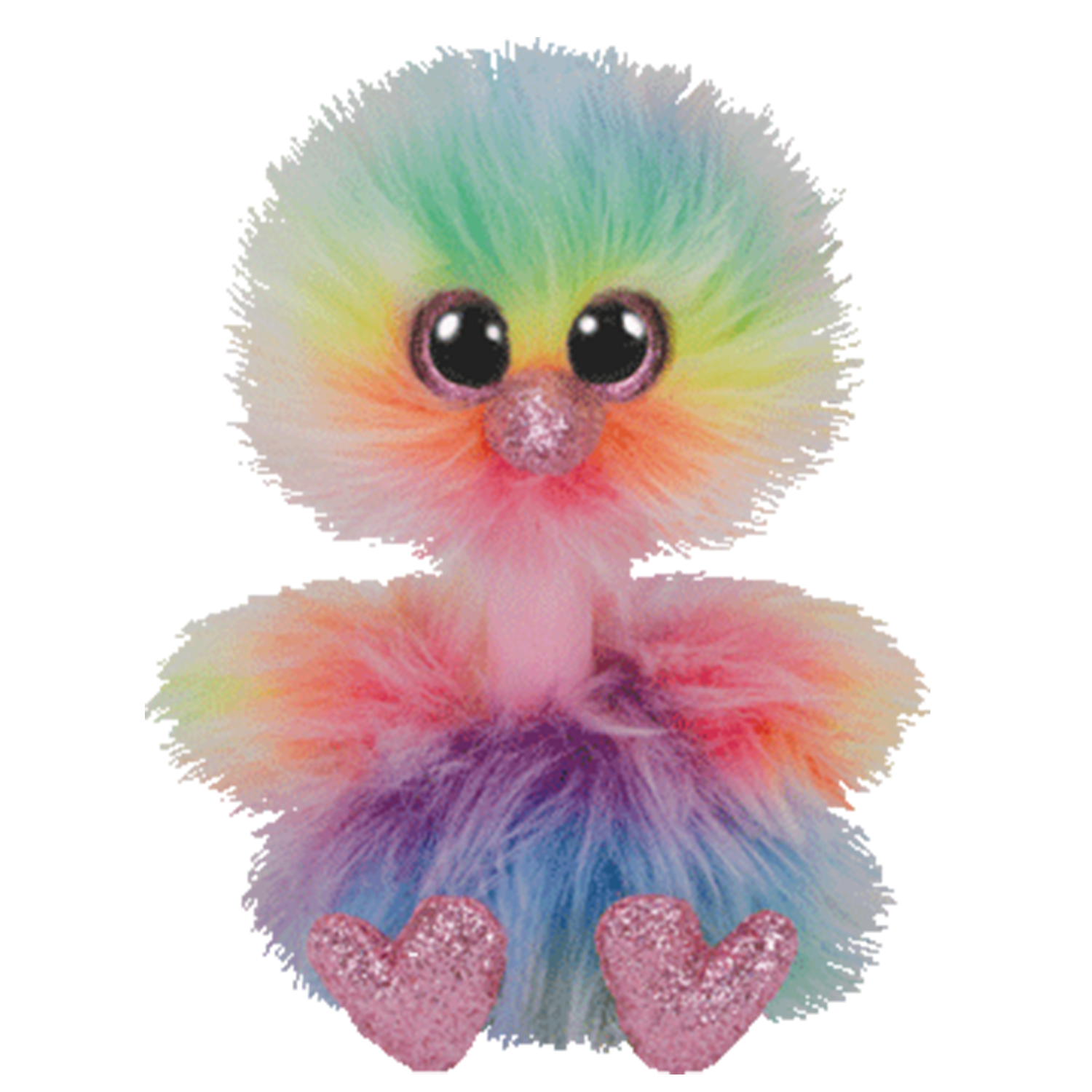 Искусственные игрушки. Мягкая игрушка ty Beanie Boos Rainbow 15 см. Игрушки ty Beanie Boo's страус. Игрушки с глазами с блестками. Мягкая игрушка с блестками в глазах.