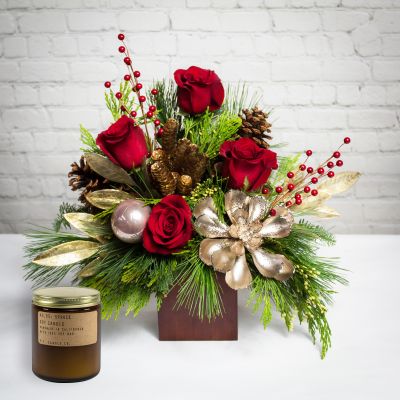 Woodland Berry Centerpiece - With Candle